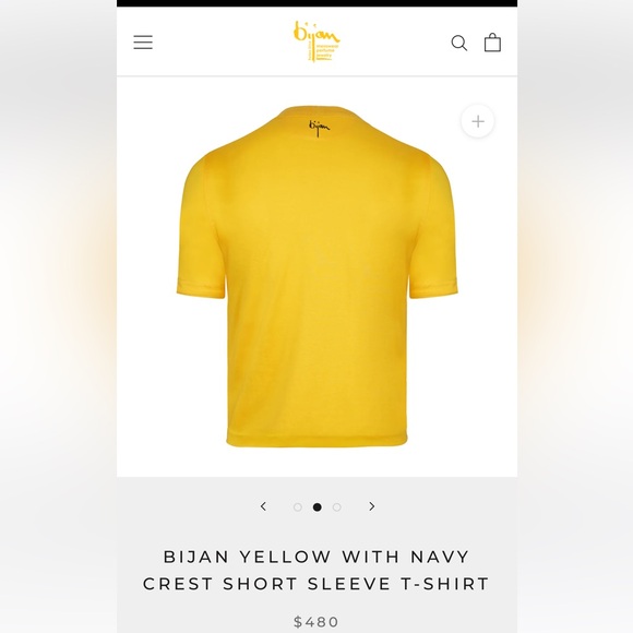 NEW HOUSE OF BIJAN MUSTARD YELLOW T-SHIRT - Picture 4 of 5